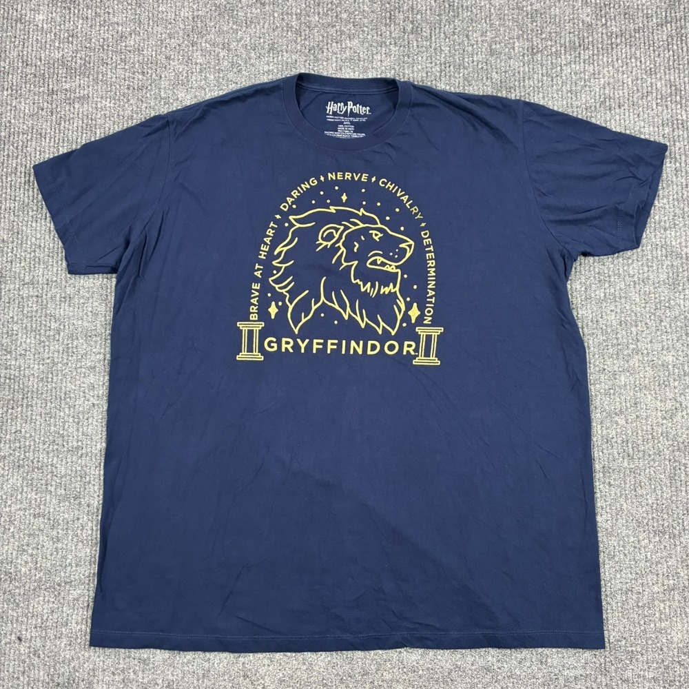 Harry Potter Gryffindor Lion Graphic T-Shirt Mens Size 3XL Navy Short Sleeve